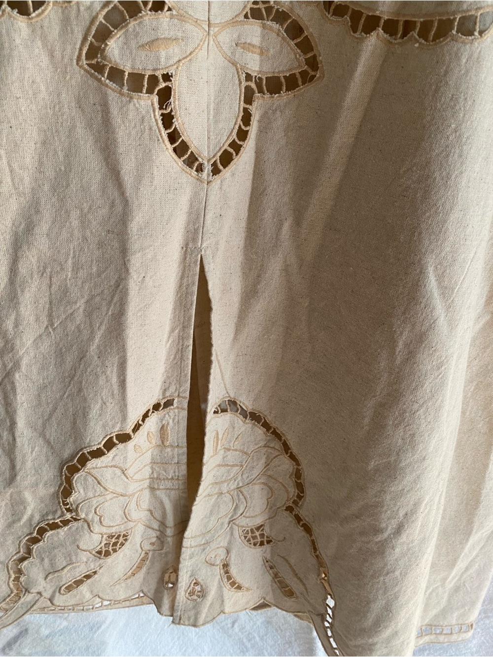 Anthropologie Avec Les Filles Cutwork Linen  Trench Coat/Duster Size Large NWT - Picture 10 of 12